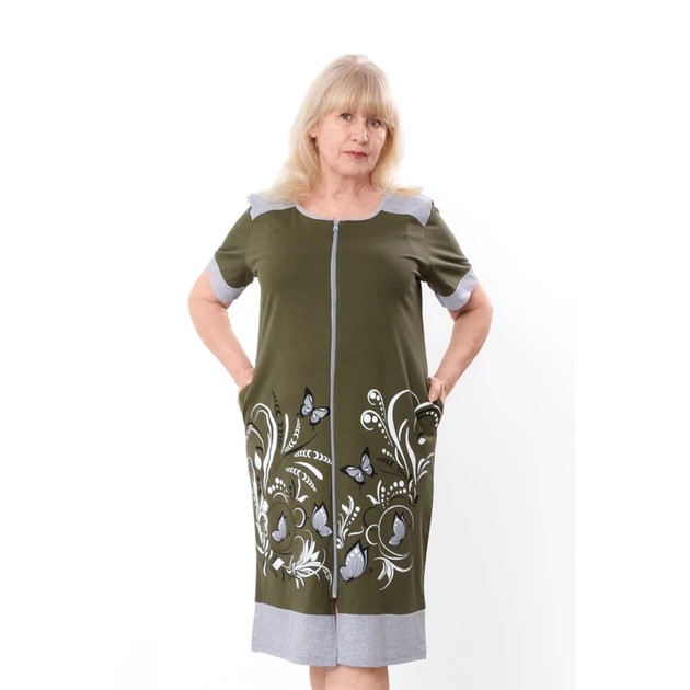 Peignoir femme zippé imprimé Nosi Svoe kaki