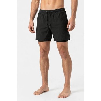 Shorts de bain pour hommes Aqua Skin noirs avec slips intégrés