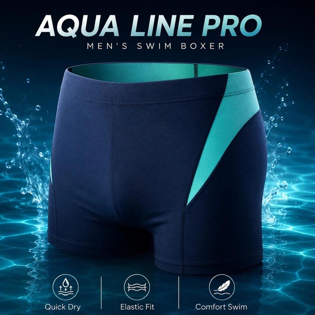 Мужские плавки-боксеры AQUA LINE PRO темно-синего цвета
