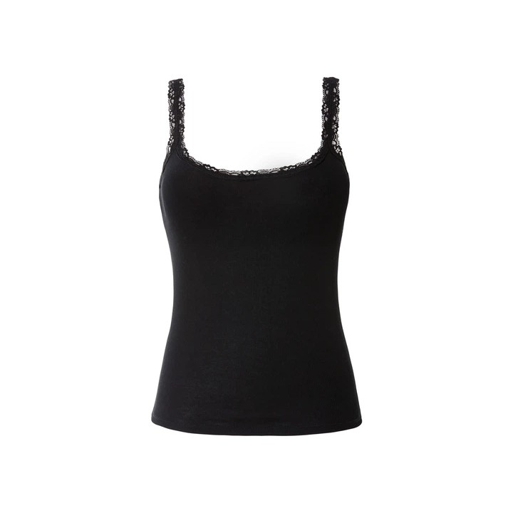 Esmara Women's Ribbed Tank Top in Black with Lycra
