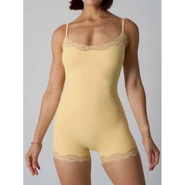 Body de Mujer Amarillo con Encaje
