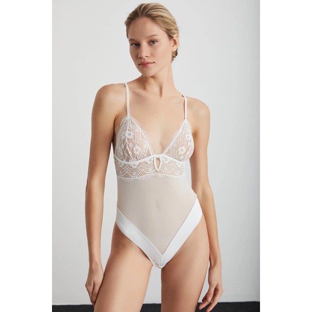 Body de Novia Kom en Encaje Blanco