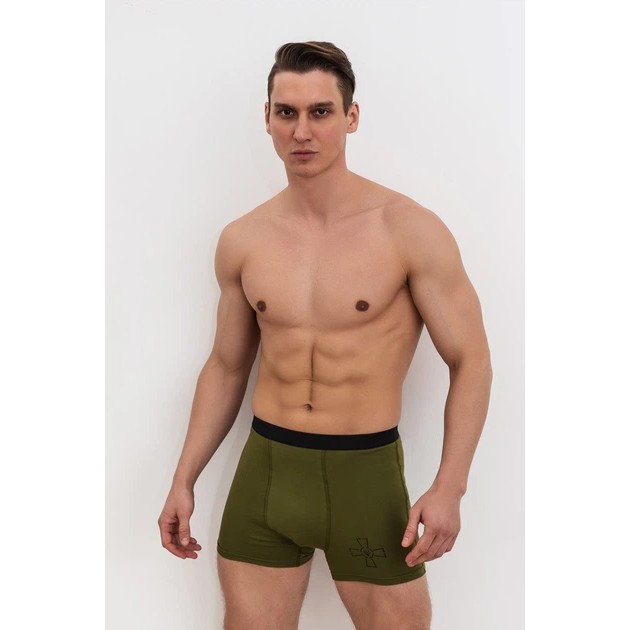 Bóxer Masculino del Ejército en Caqui - Tela Elástica