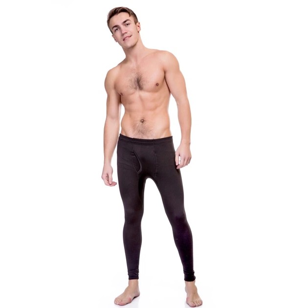 Ysabel Mora Herren Thermoleggings schwarz mit Fleece