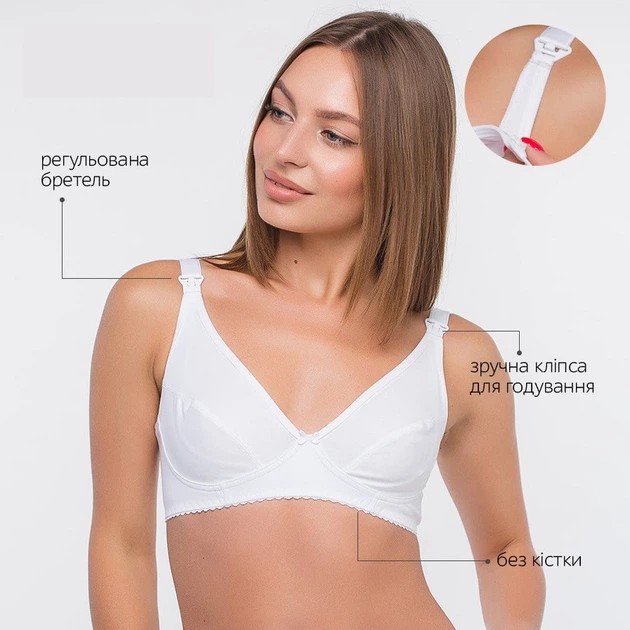 Soutien-gorge d'allaitement en coton sans armatures blanc