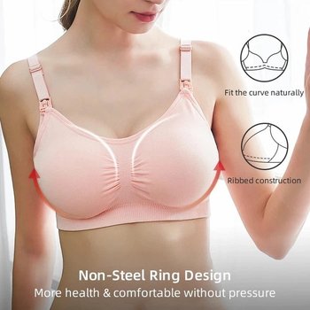 Top de Soutien-Gorge Allaitement Rose pour Grandes Tailles