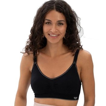 Top d'Allaitement Noir en Coton et Élasthanne