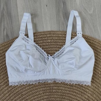 Soutien-gorge d'allaitement Esmara blanc en coton sans armatures