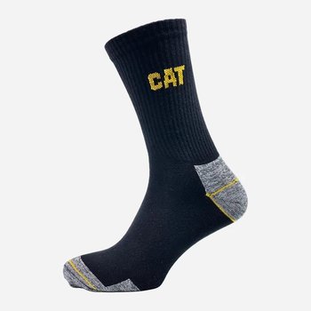 Calcetines Altos de Algodón para Hombre Caterpillar CAT Negros con Amarillo