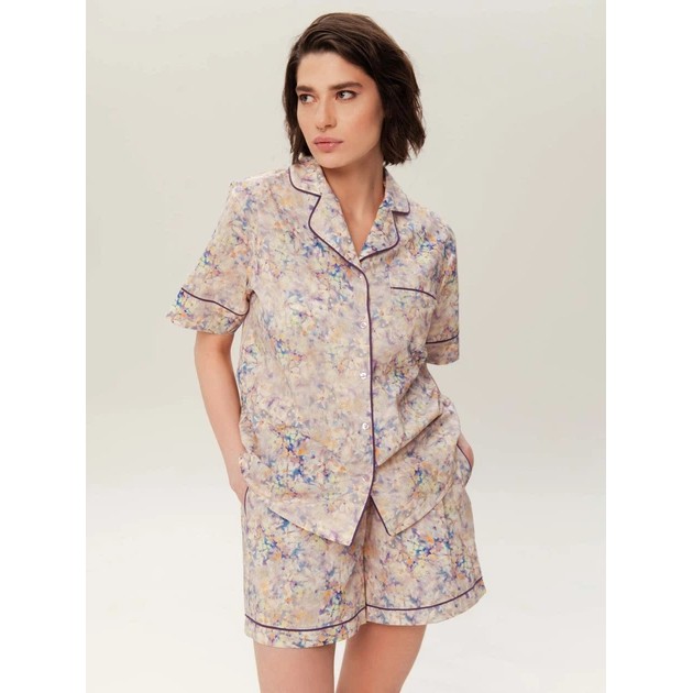 Women's Cotton Pajama Set with Shorts by EFFE in Multicolor