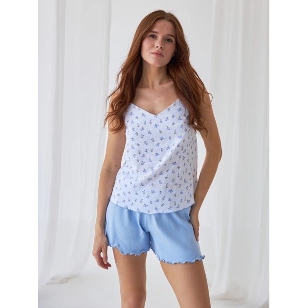 Conjunto de Pijama de Algodón para Mujer de BARWA garments en Azul