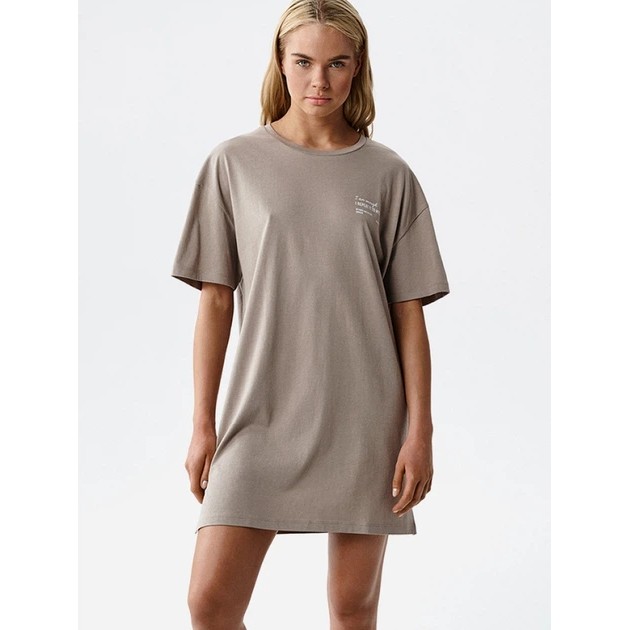 Atlantic Cotton Nightgown in Dark Beige