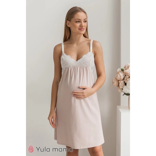 Beige Nachtwäsche für Schwangere von Yula Mama