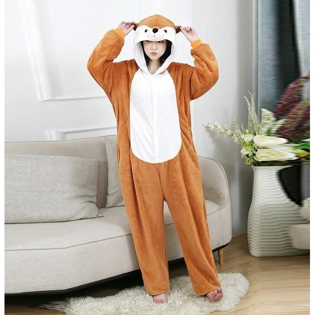 Women's Kigurumi Pajama Brown Mongoose