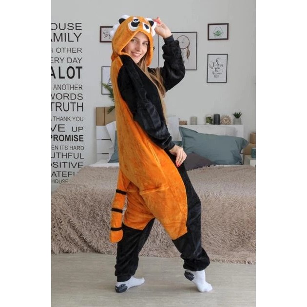 Gelbes Waschbär Kigurumi für festliche Anlässe