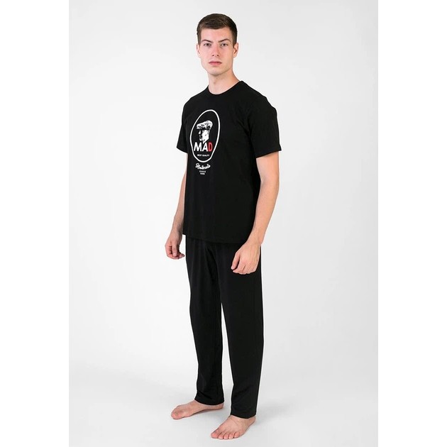 Мужская пижама Homewear MAD черная хлопковая для дома
