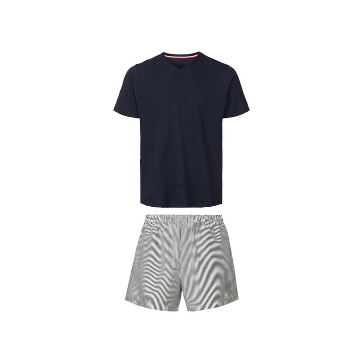 Men's Pajama Set with T-Shirt and Shorts by Livergy Multicolored