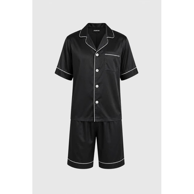 Pyjama en Soie pour Homme BOBRAND Noir – Confort Élégant