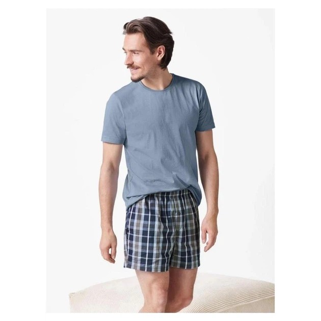 Pijama para Hombre Town Land en Color Azul de Algodón