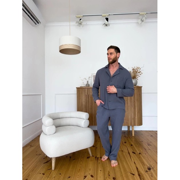 Мужская муслиновая пижама Estet COSY серого цвета