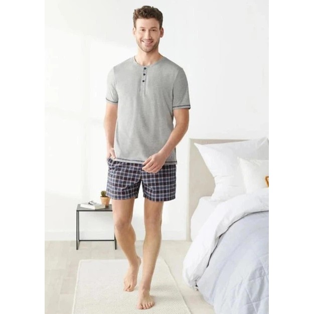 Herren-Pyjama-Set von Livergy in grauer Baumwolle