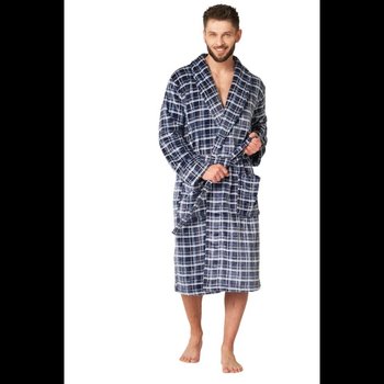 Robe Longue en Polaire pour Homme Noire avec Col Châle