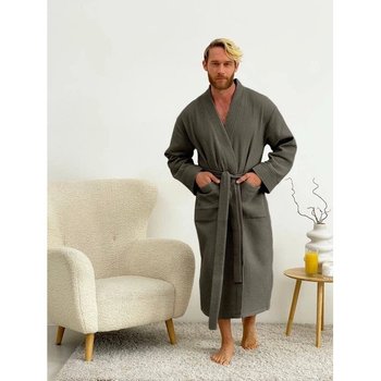Robe Waffle Homme COSY Gris Foncé
