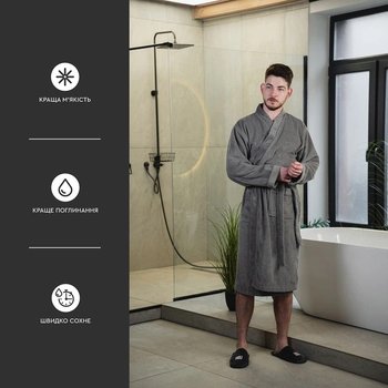 Robe de bain pour homme Sonex Altea en graphite