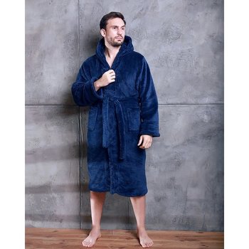 Peignoir en peluche pour homme Bleu Foncé Maybel