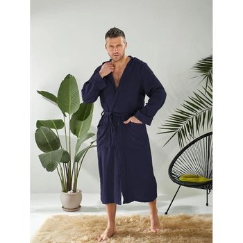 Peignoir pour homme en muslin bleu foncé