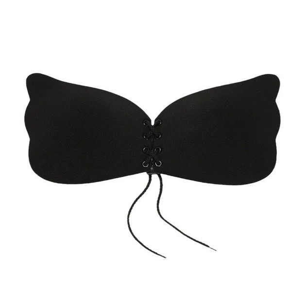 Soutien-Gorge Invisible à Lacets Noir