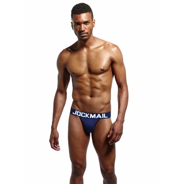 Men's Bikini Jockmail Dark Blue Cotton Underwear