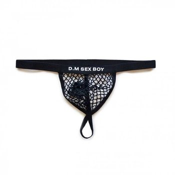 String pour hommes D.M en polyester noir
