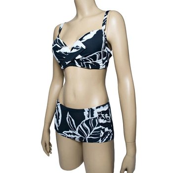 Bañador Push Up con Sujetador Clásico, Negro y Blanco