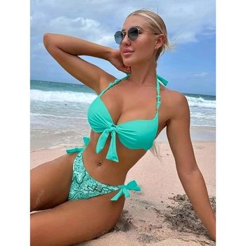 Bikini Turquesa con Elastano para Mujeres