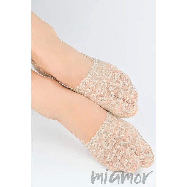 Damen Spitzen-Slipper NOVITI Latte mit ABS-Sohle