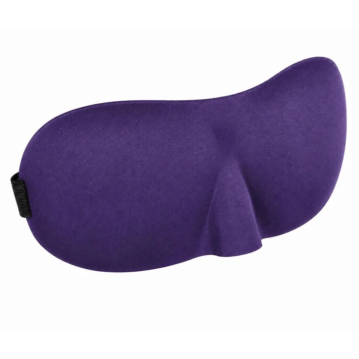 מסכת שינה למי 3D בצבע סגול עם רצועה רחבה