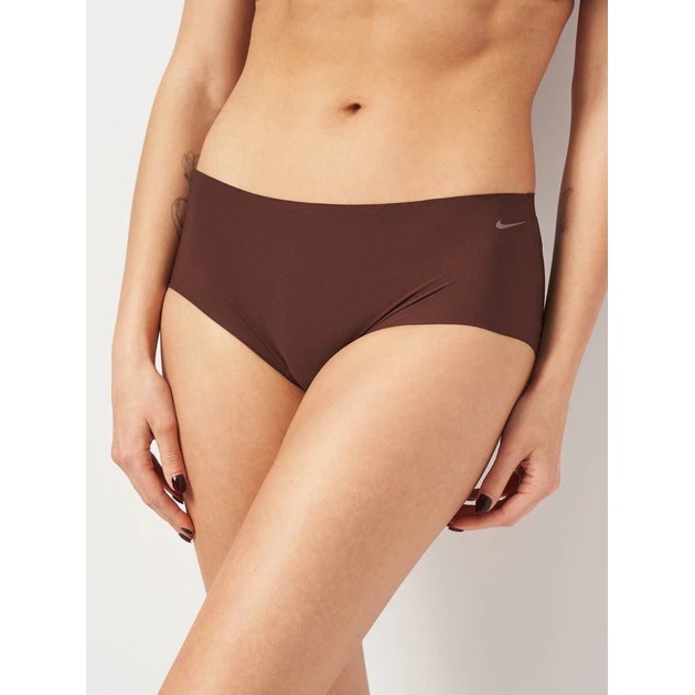 Women's Nike Hipster Boyshorts in Brown Polyester and Spandex