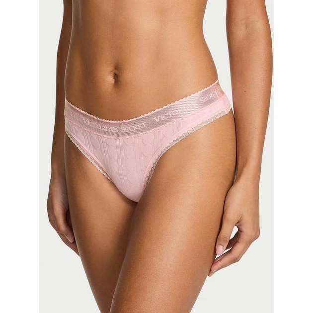 Tangas en coton pour femmes Victoria's Secret en rose