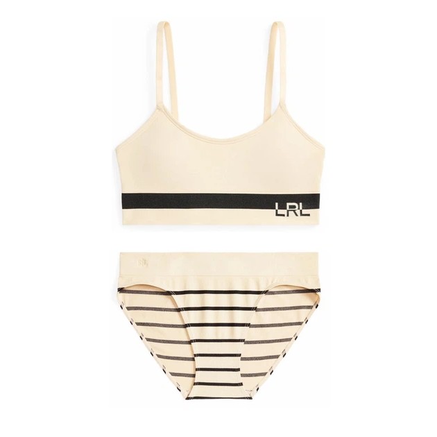 Ralph Lauren Beiger Bralette und Bikini Set