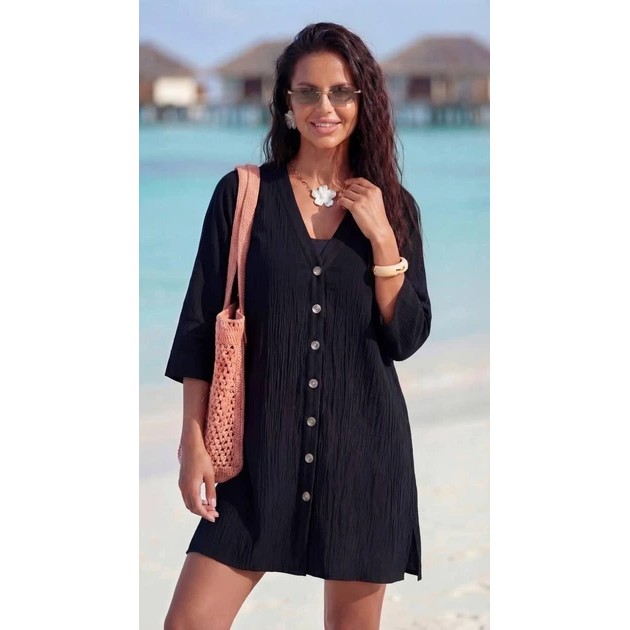 Sommer Tunika Hemd La Visio in Schwarz