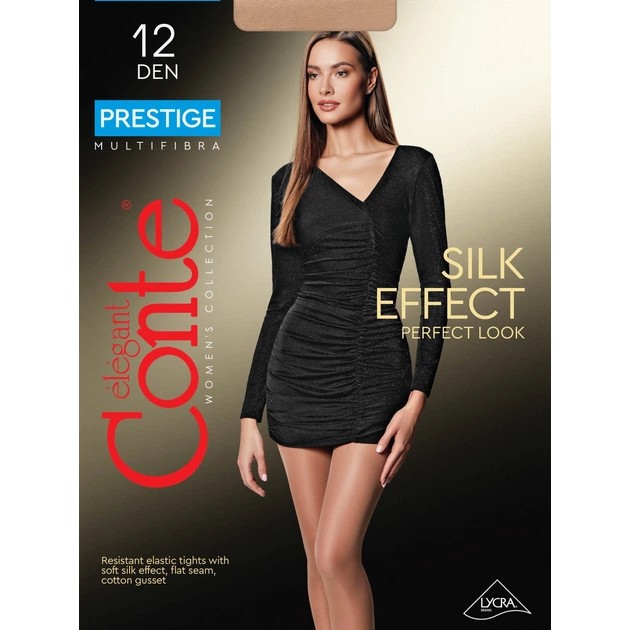 Damenstrumpfhosen Conte Prestige 12 Den große Größen Braun