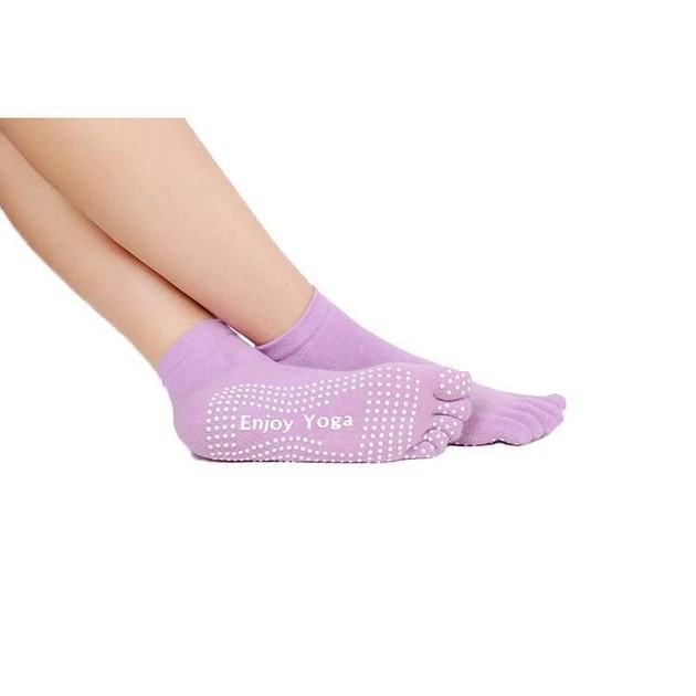 Lila Yoga-Socken mit rutschfester Oberfläche