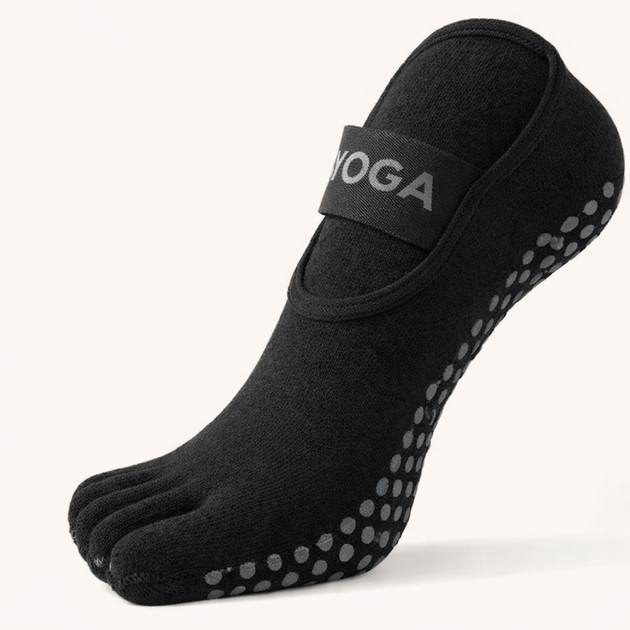 Schwarze Yogasocken mit Zehen für Frauen