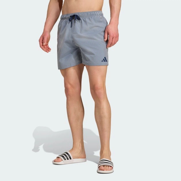 Bañadores de rayas Seersucker para hombre adidas en blanco