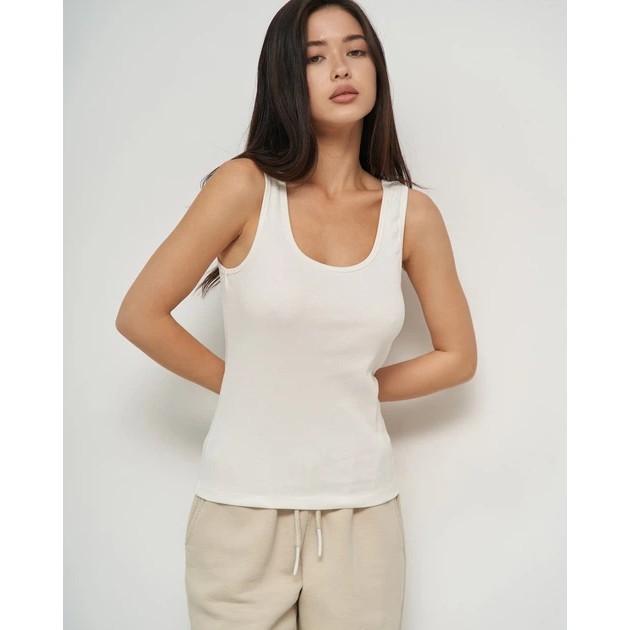 Camiseta de mujer Ozkan en color crema con canalé