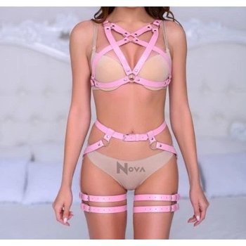 حزام الجسم من الجلد الوردي الغني من Needle