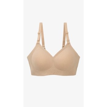 Soutien-gorge d'allaitement beige en jersey de coton