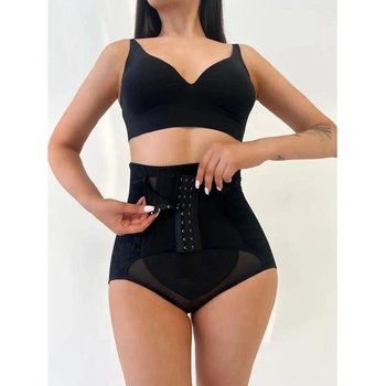 Shapewear Corset Panties with Lace in Black