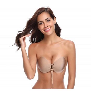 Fly Bra Invisible Silicone Bra Beige with Push Up Effect